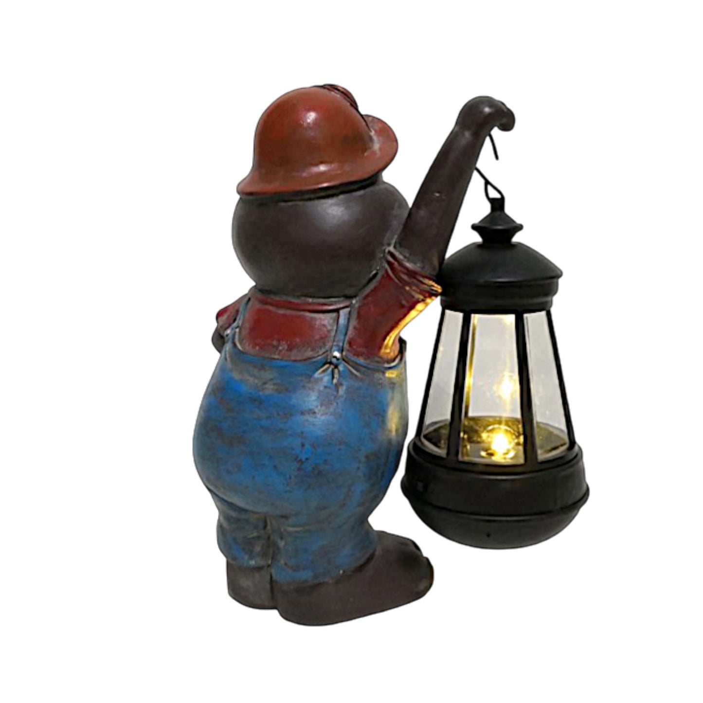 Solar Maulwurf Figur mit Laterne | LED Gartenfigur 21 cm warmweiß solarleuchte wetterfest Polyresin