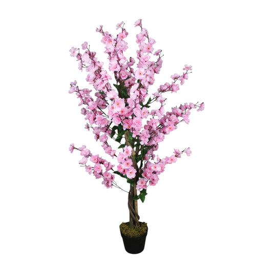 Kunstpflanze Blütenbaum 120 cm Wintersweet Pink Künstliche Pflanze Blüten