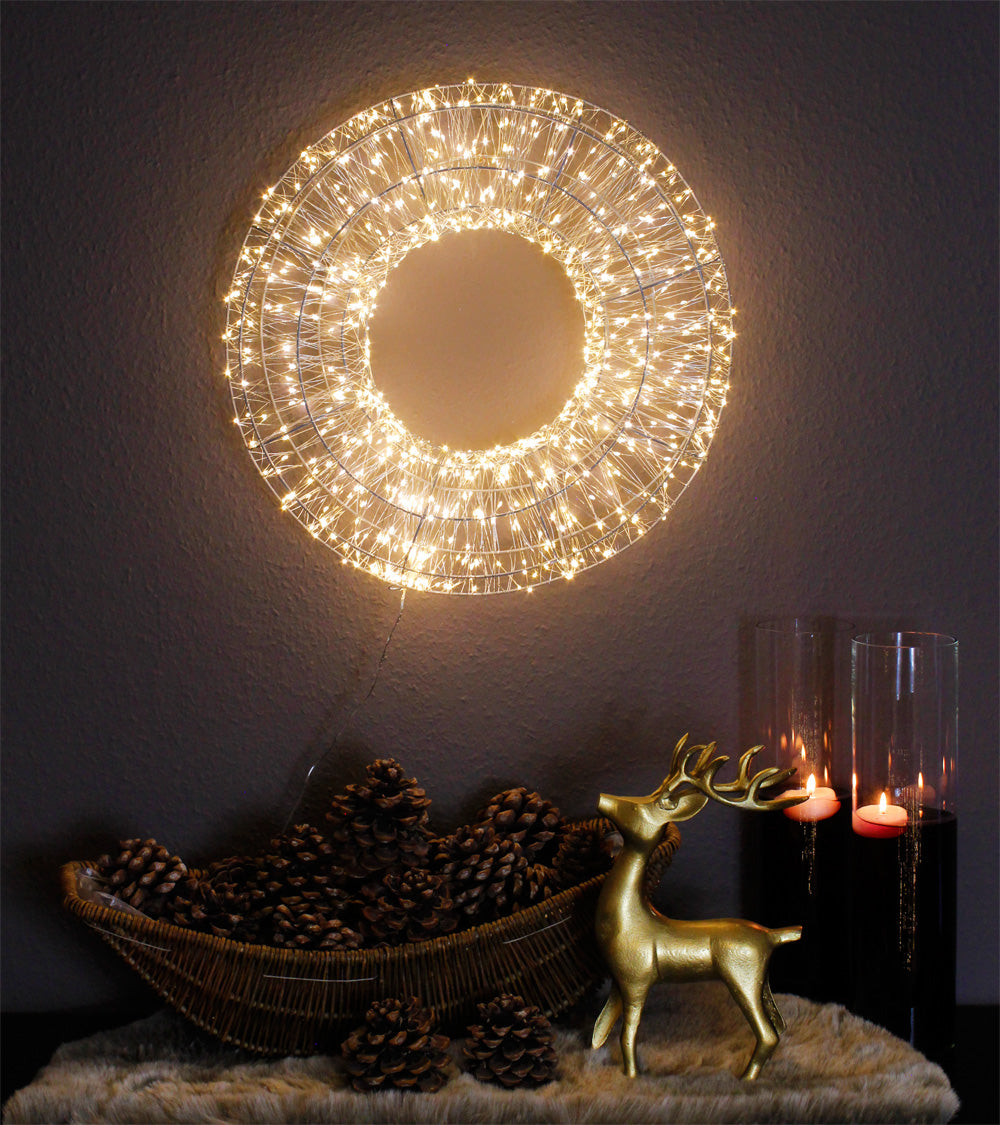 LED Leuchtkranz 800 LED 50cm Lichterkranz Weihnachtskranz  arnusa