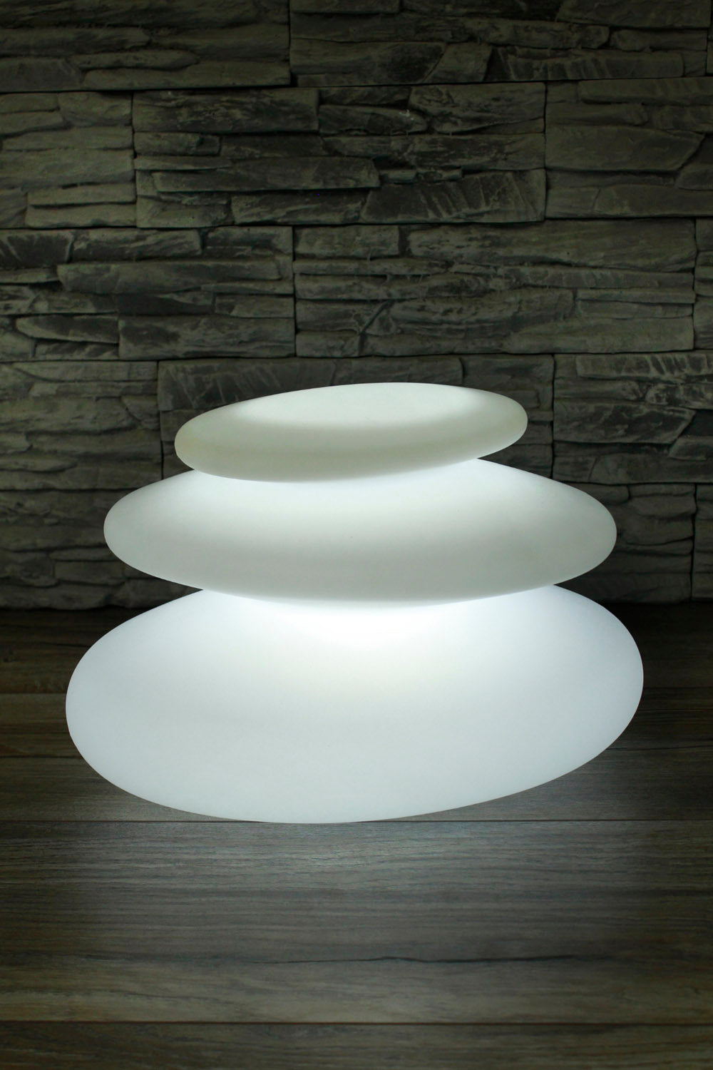 Design Leuchten Arnusa Oasis Lights Tischleuchte, mit Fernbedienung! Gartenlampe Nachttischlampe (Flatstones (42x42x29cm))