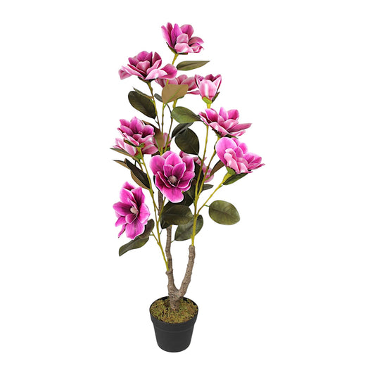 Kunstpflanze Yulan Magnolie Pink 95 cm im Topf Blütenpflanze künstliche Pflanze Zimmerpflanze