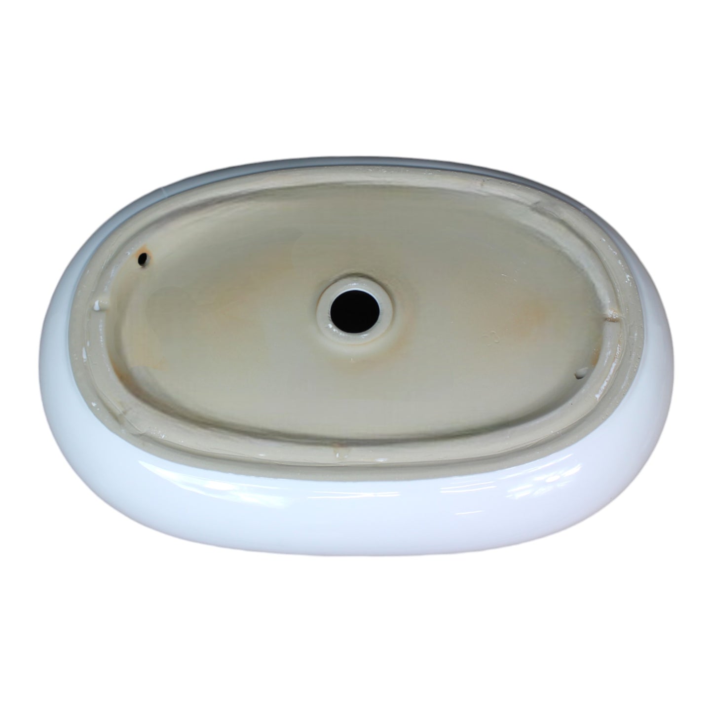 Aufsatzwaschbecken 62 x 40 x 10 cm länglich abgerundet Waschbecken Waschschale Keramik Weiß modern