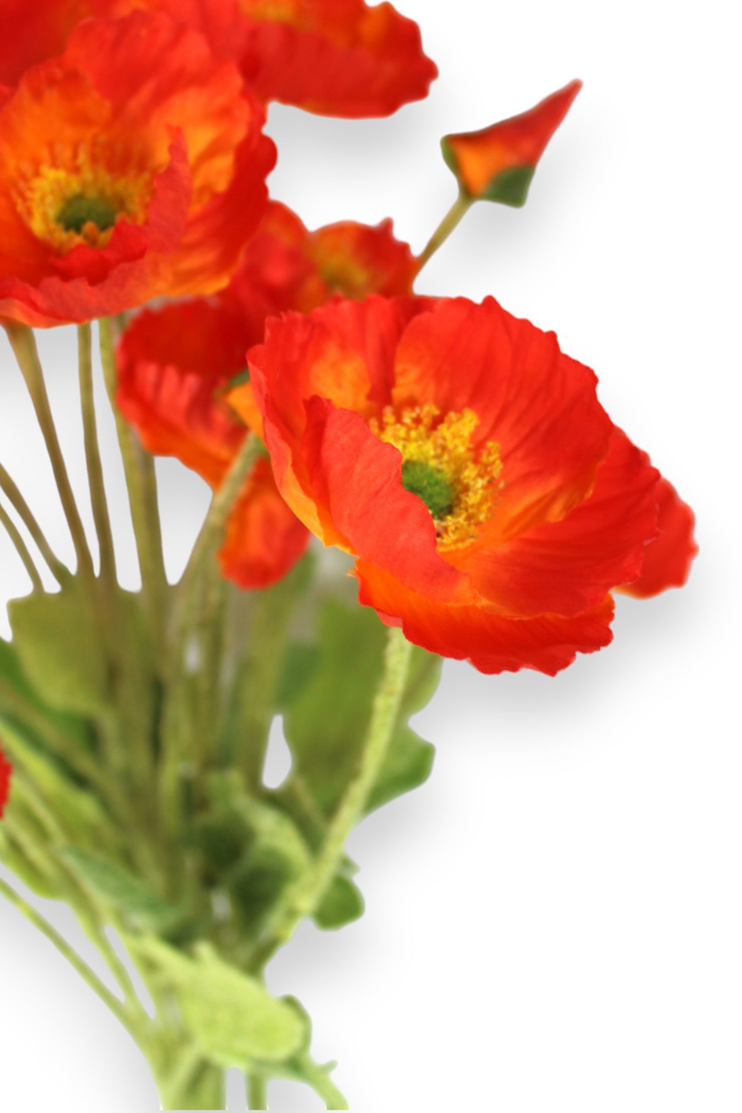 Künstliche Mohnblumen 5er Set mit 20 Blüten Kunstblumen Kunstpflanze