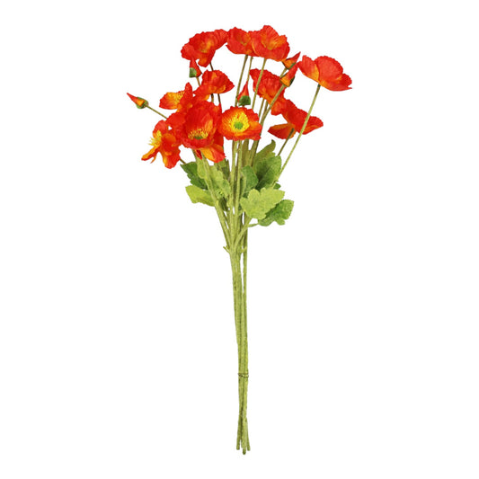 Künstliche Mohnblumen 5er Set mit 20 Blüten Kunstblumen Kunstpflanze