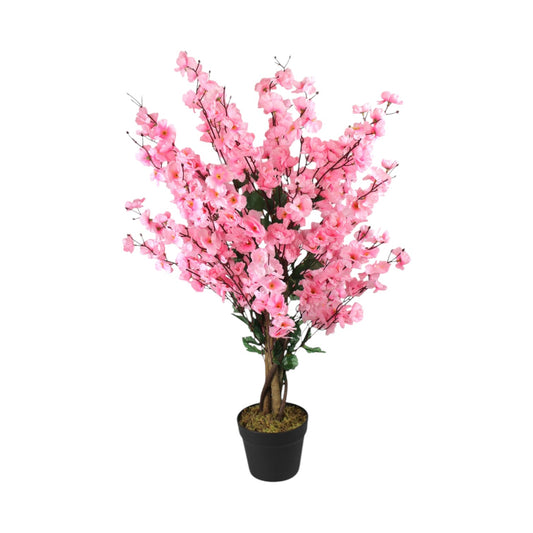 Kunstpflanze Blütenbaum 90 cm Wintersweet Pink Künstliche Pflanze Blüten