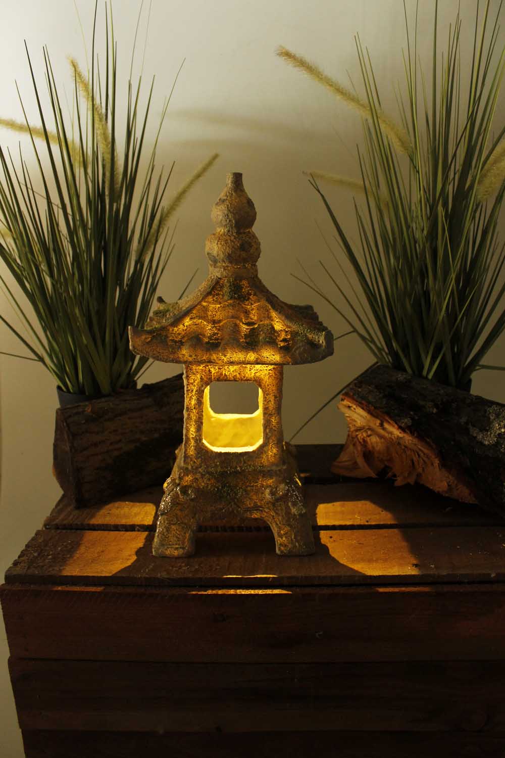 Solarleuchte Pagode Laterne Solarlampe Japanische Leuchte