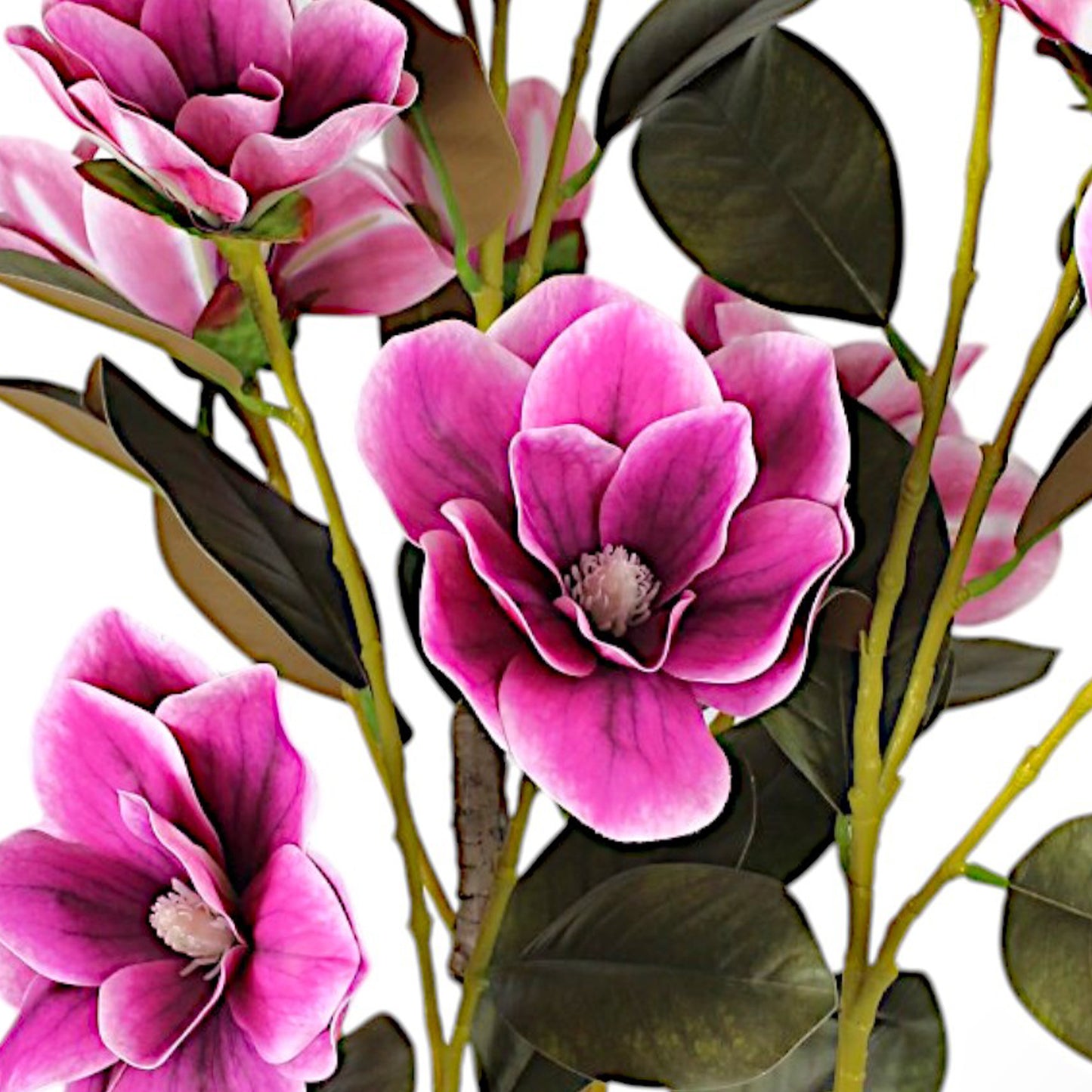 Kunstpflanze Yulan Magnolie Pink 95 cm im Topf Blütenpflanze künstliche Pflanze Zimmerpflanze