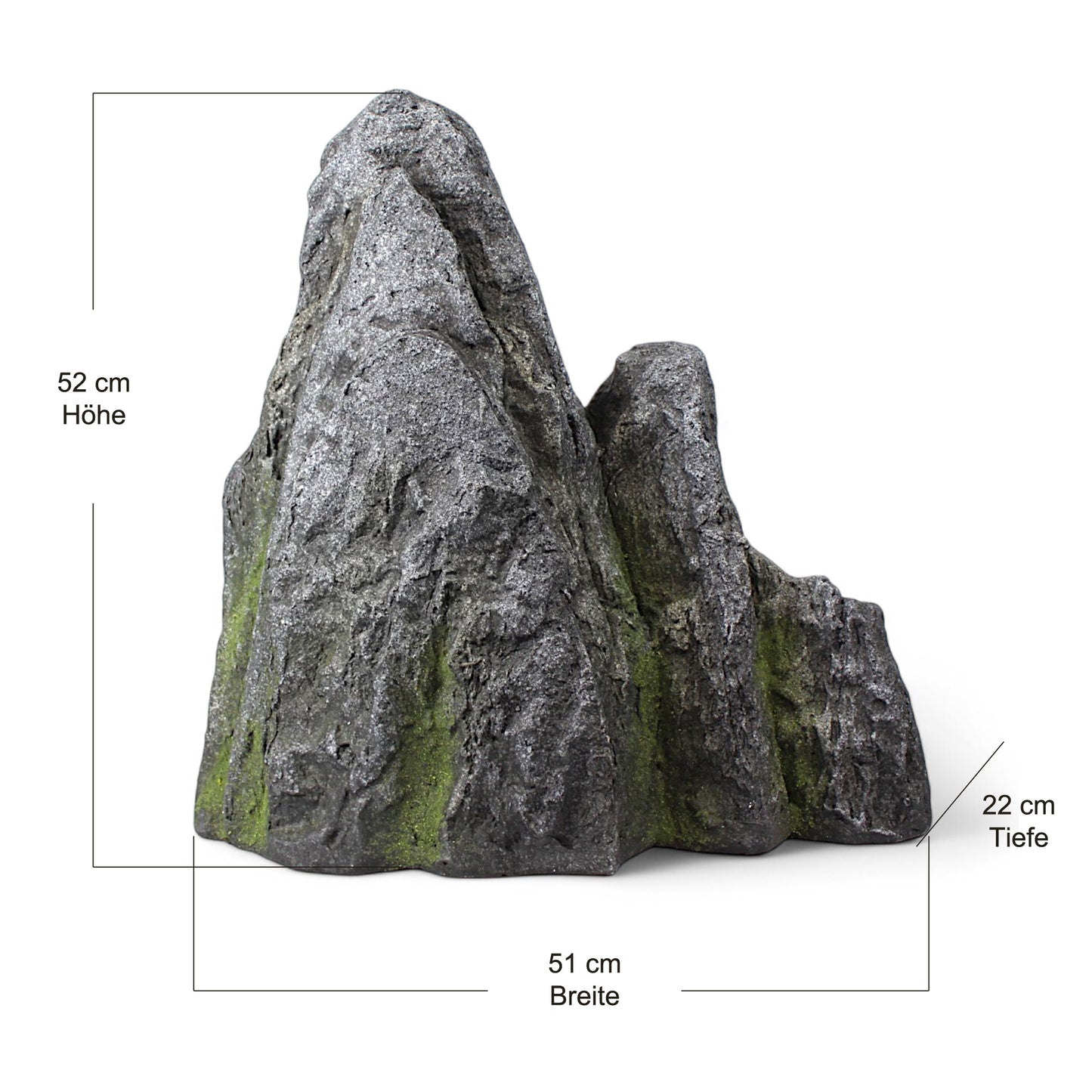 Künstlicher Gartenfelsen Gartendeko Findling Beetdekoration Findling Gartenstein 52 cm