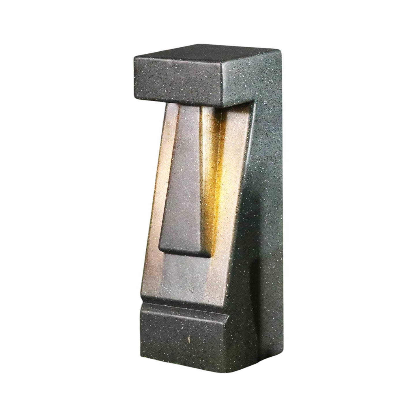 Solar Gartenfigur Moai Anthrazit Solarleuchte Solarlampe Gartenleuchte