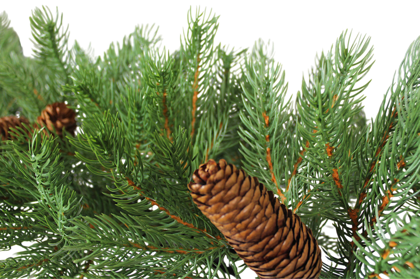 Künstliche Weihnachtsgirlande 100% Spritzguss Tannengirlande 270 cm mit Tannenzapfen Girlande