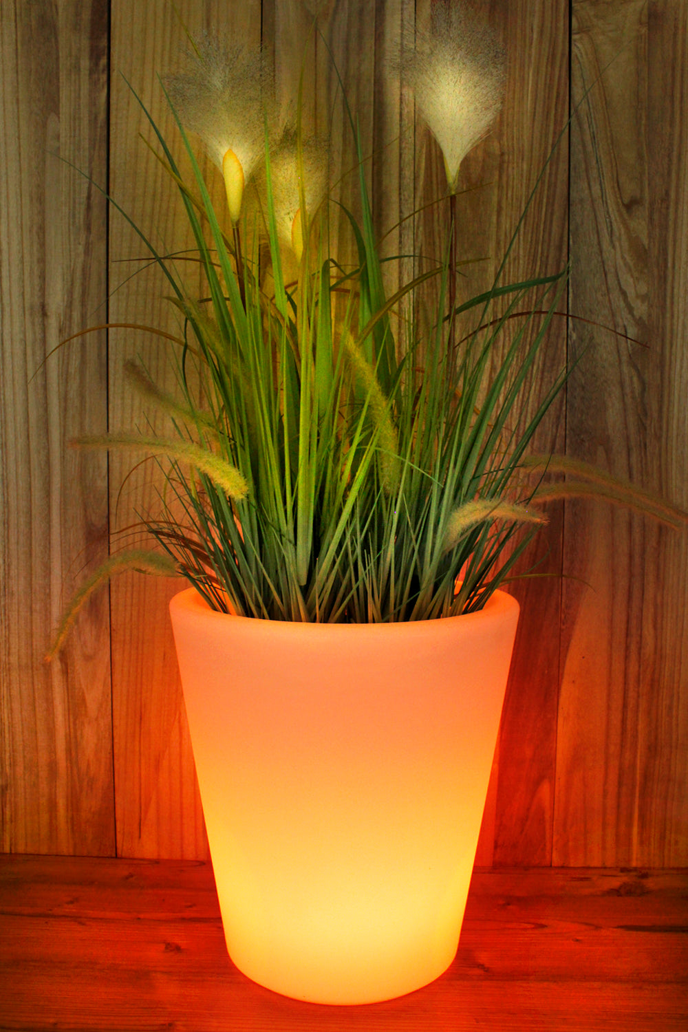 topfpflanze outdoor Arnusa Oasis Lights Blumentopf PL124 40 cm Kübel Topf Vase beleuchtet LED