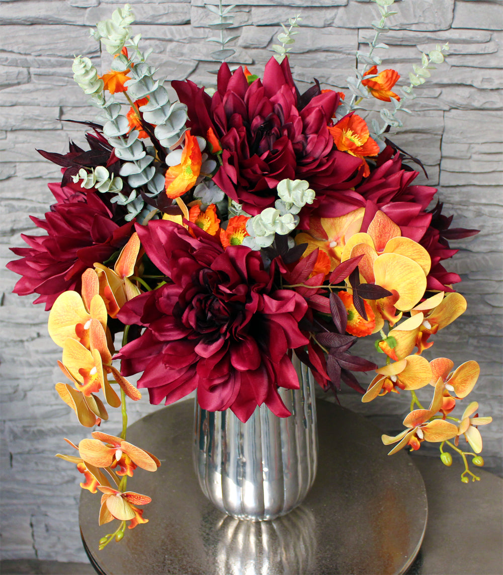 Künstlicher Blumenstrauß Herbstzauber 60 cm Premium handgebunden wie echt