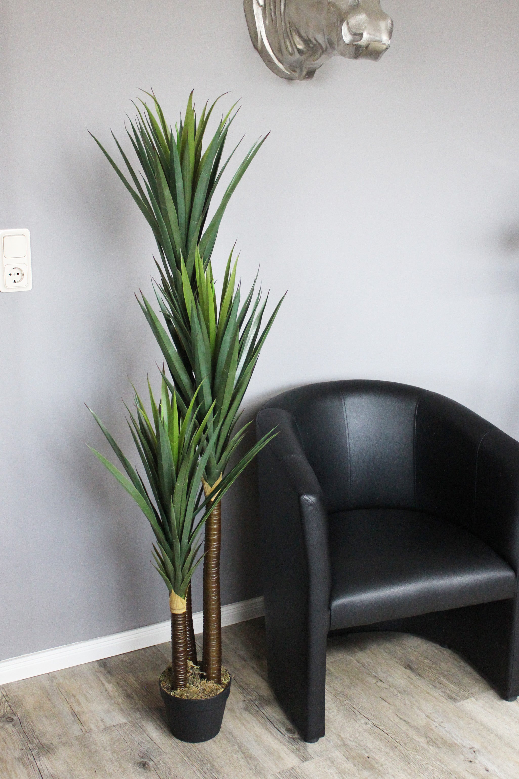 Künstliche Yucca Palme 150 cm 153 Blätter Kunstpalme Kunstpflanze – arnusa