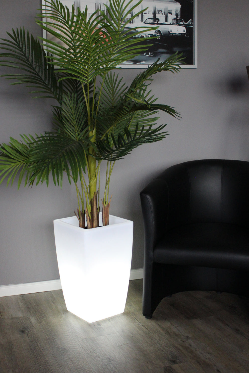 Solar Blumenkübel 50x30 cm LED RGB Blumentopf modern eckig Pflanzkübel –  arnusa