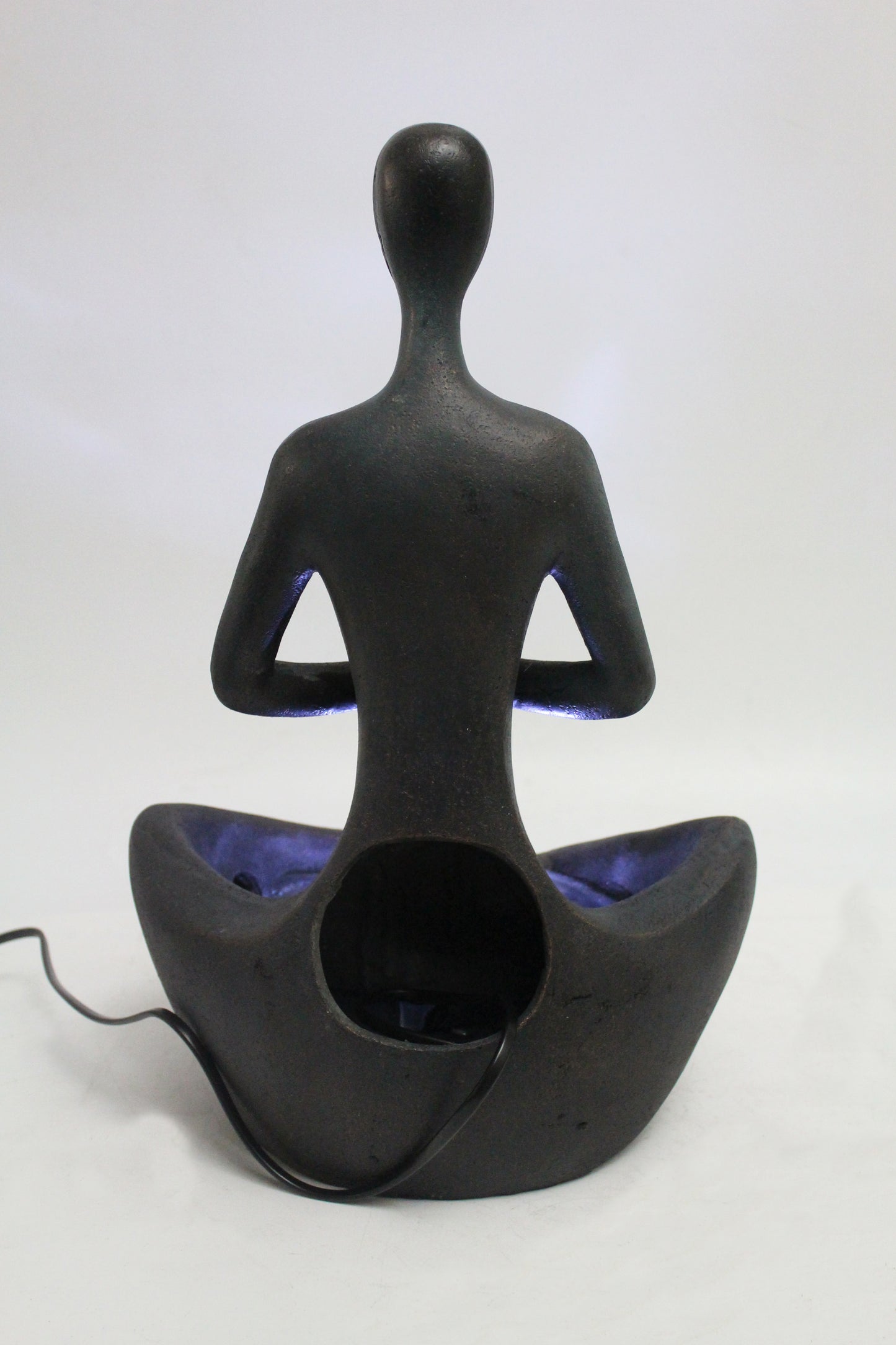 Yoga Brunnen mit Beleuchtung und Amethyst Kugel Heilstein 41 cm Zimmerbrunnen Springbrunnen