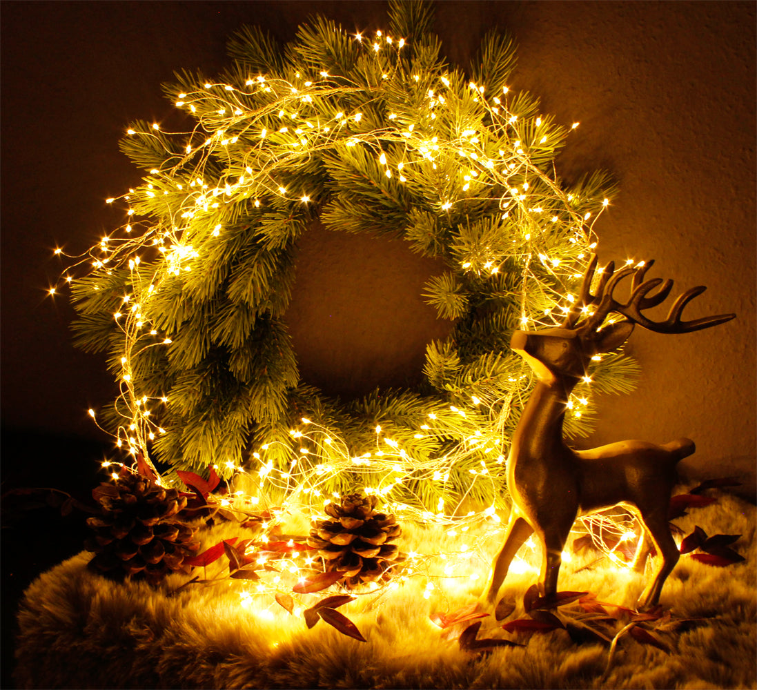 LED Cluster Lichterkette 480 LED 3m Draht Lichterkette warmweiß