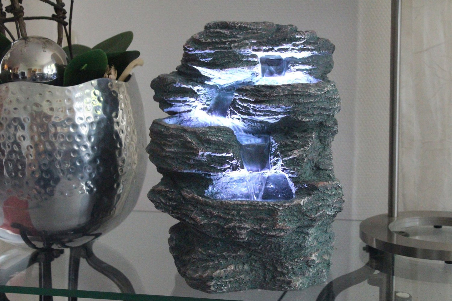 Springbrunnen Niagara mit LED Beleuchtung IN-&OUTDOOR Zimmerbrunnen Gartenbrunnen Luftbefeuchter