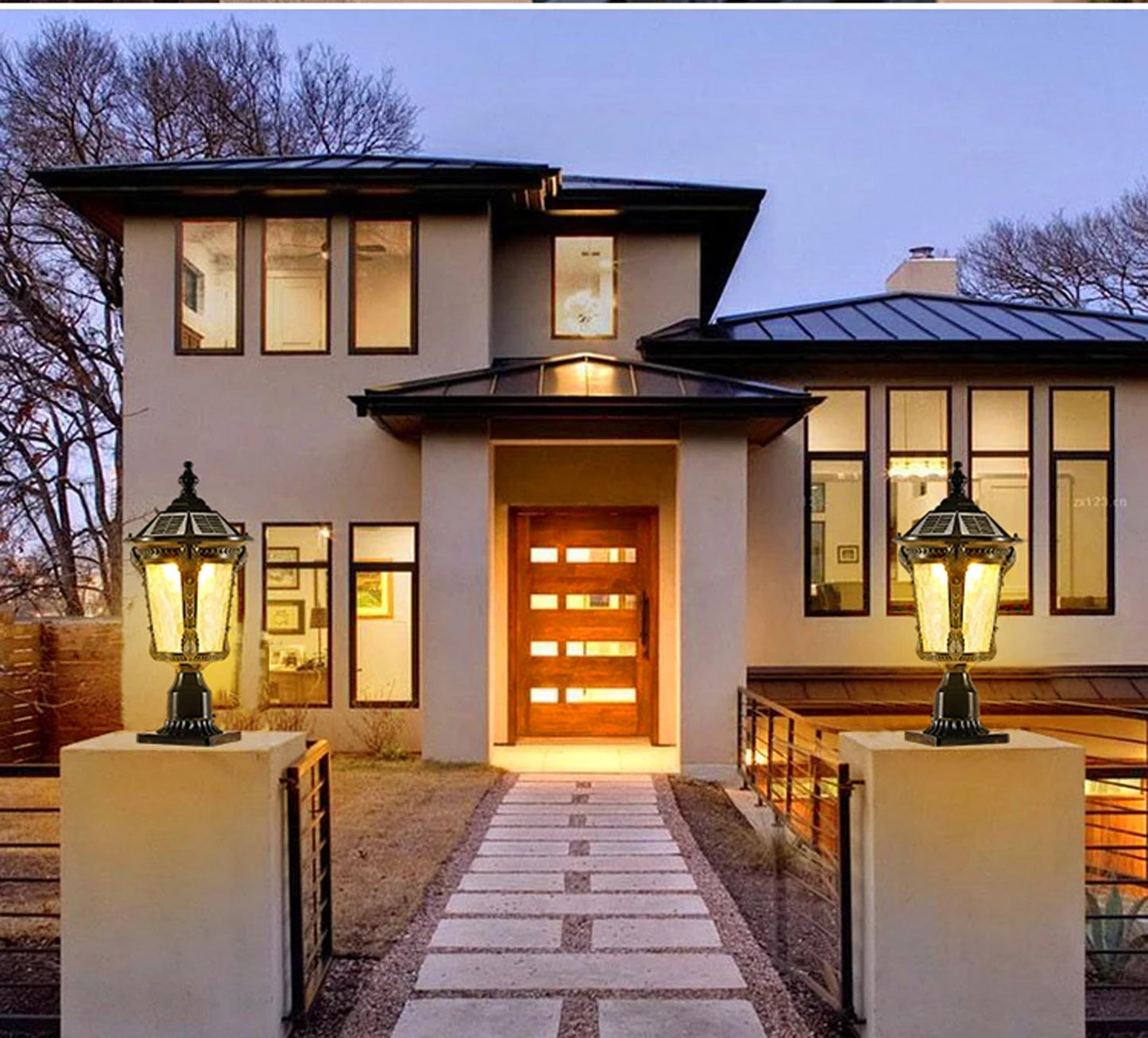 Solar Sockelleuchte schwarz Aluminium Glas Außenleuchte kabellos mit Fernbedienung Gartenleuchte