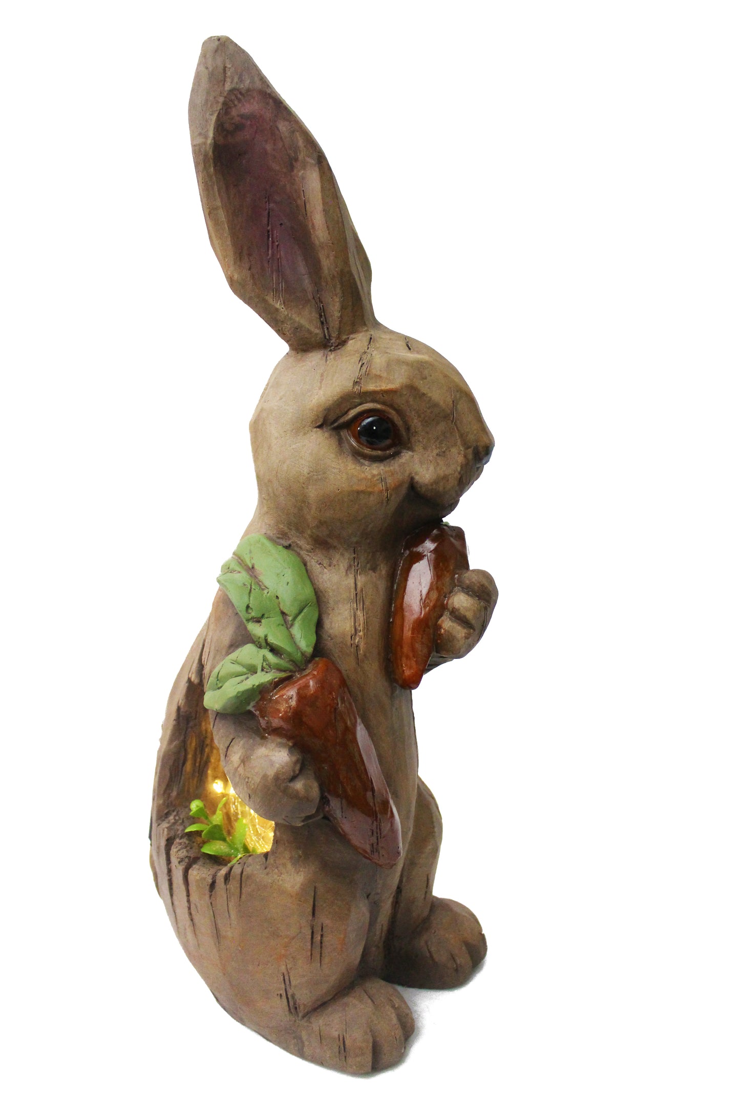 Große Solar Gartenfigur Hase mit LED Beleuchtung 51 cm Gartendeko Solarleuchte Solarlampe