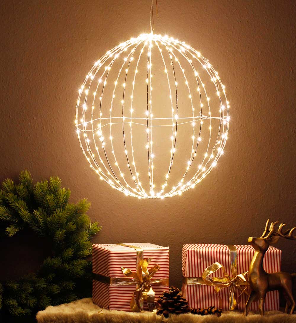 LED Leuchtkugel 50 cm faltbar Weihnachtsbeleuchtung LED Ball 320 LED –  arnusa