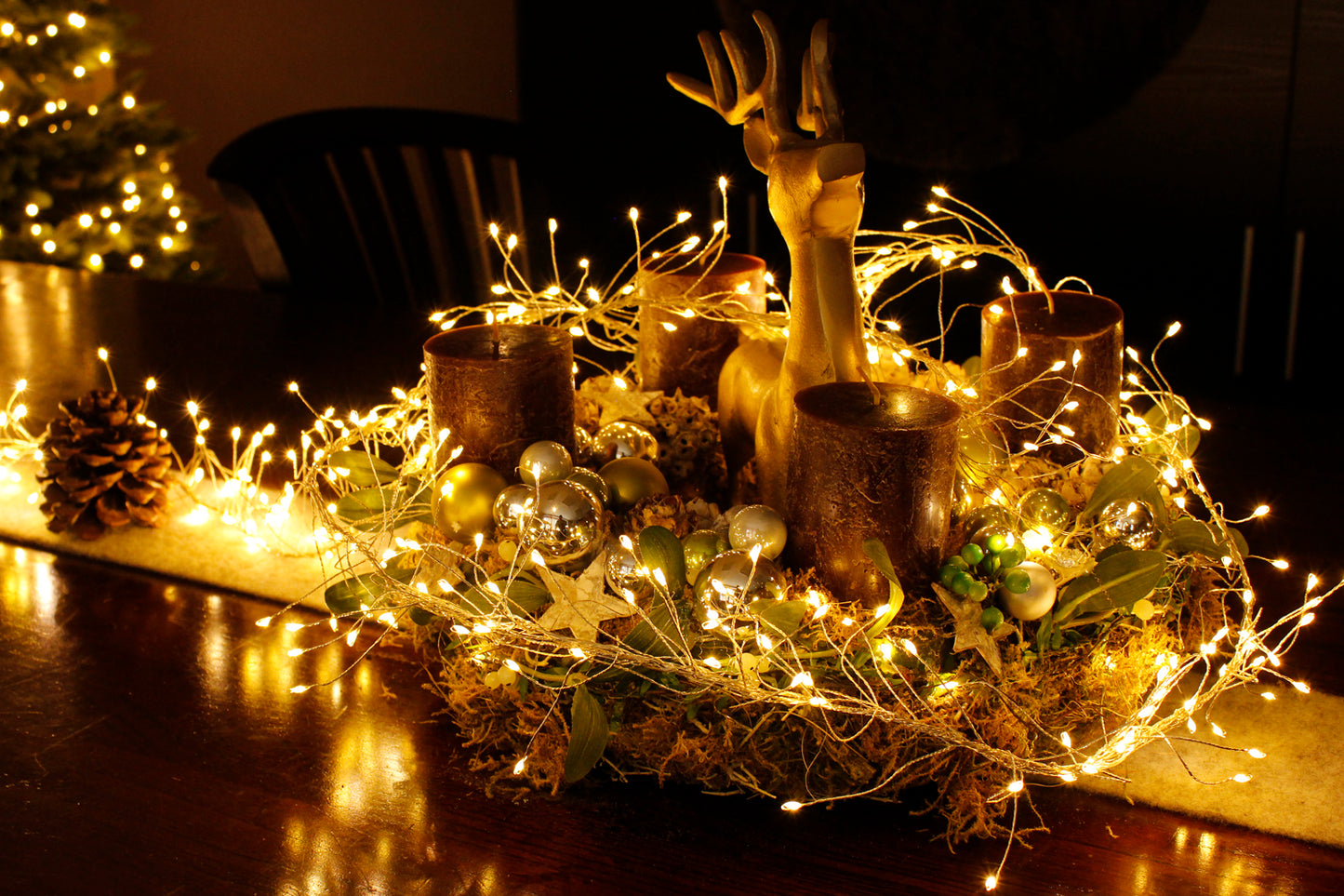 LED Cluster Lichterkette 480 LED 3m Draht Lichterkette warmweiß