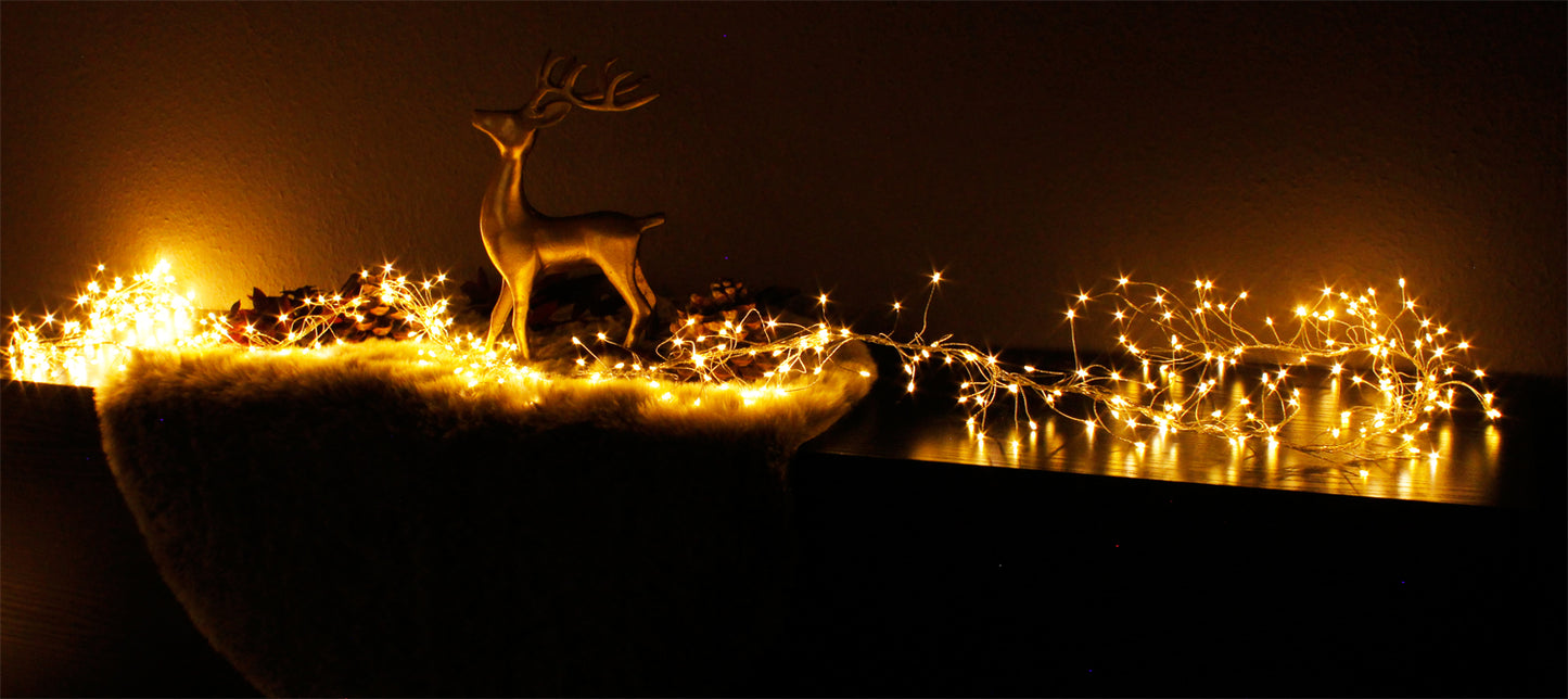 LED Cluster Lichterkette 480 LED 3m Draht Lichterkette warmweiß