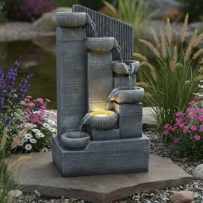Zimmerbrunnen mit LED Beleuchtung Kaskade LR003 Gartenbrunnen 45 cm Springbrunnen Wasserspiel Deko-Brunnen