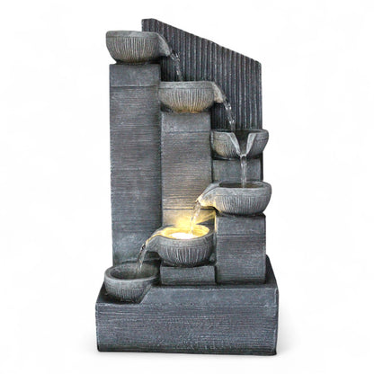 Zimmerbrunnen mit LED Beleuchtung Kaskade LR003 Gartenbrunnen 45 cm Springbrunnen Wasserspiel Deko-Brunnen