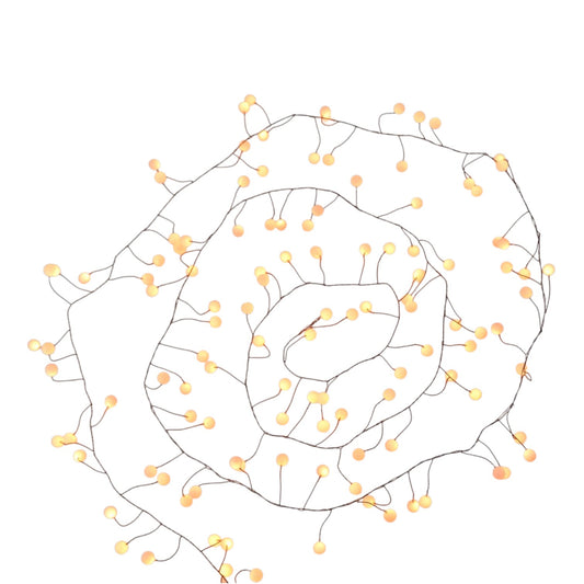 LED Cluster Lichterkette Leuchtkugeln 120 LED warmweiß Weihnachtsbeleuchtung