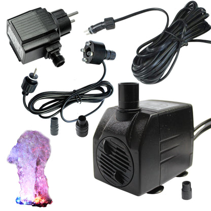 Springbrunnenpumpe mit 1x LED Spot Teichpumpe Wasserpumpe Bachlaufpumpe