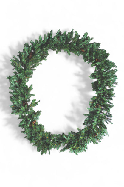 Künstliche Weihnachtsgirlande 100% Spritzguss Tannengirlande 270 cm mit Tannenzapfen Girlande