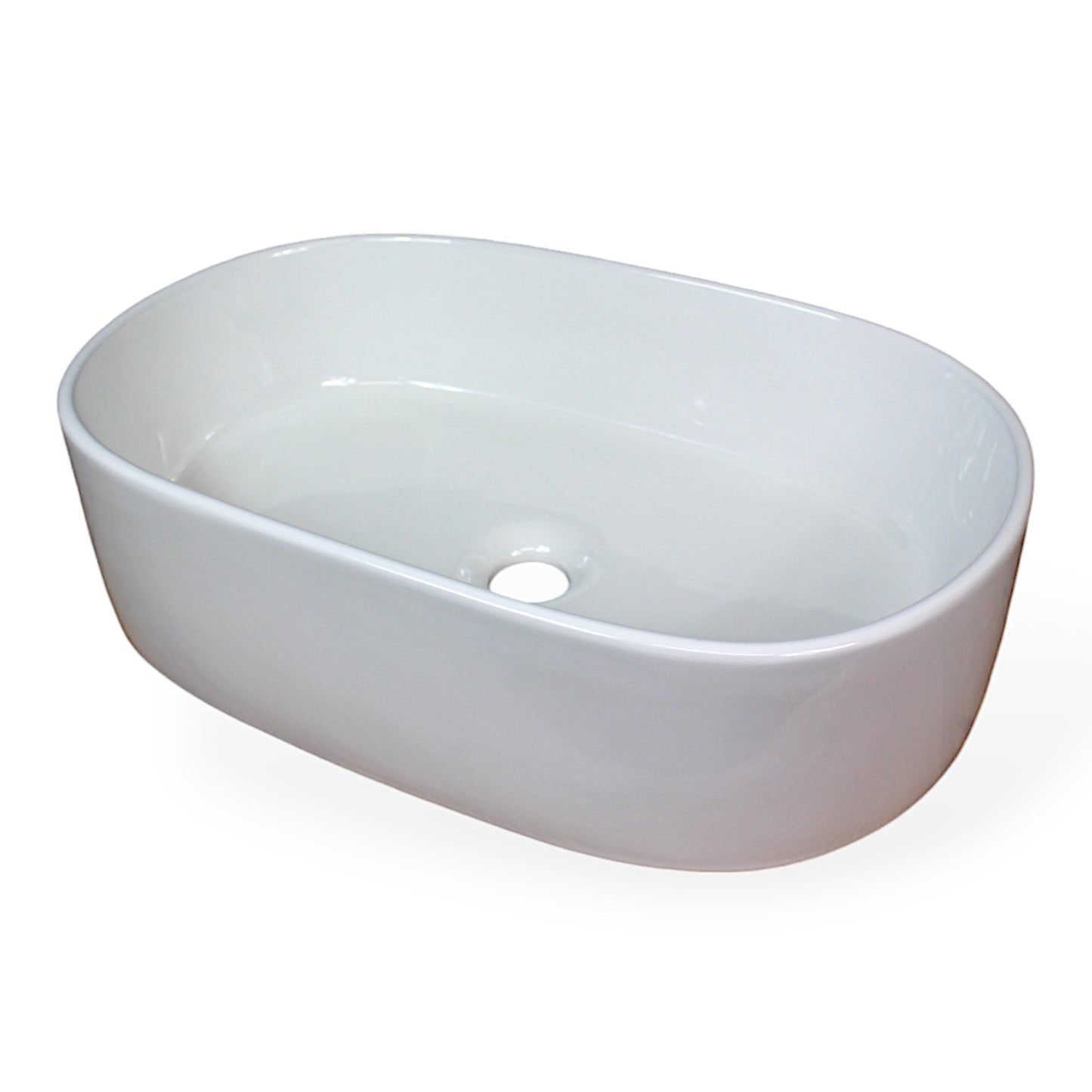 Design Aufsatzwaschbecken 56 x 34,5 x 14 cm Waschbecken modern Keramik Weiß Waschschale