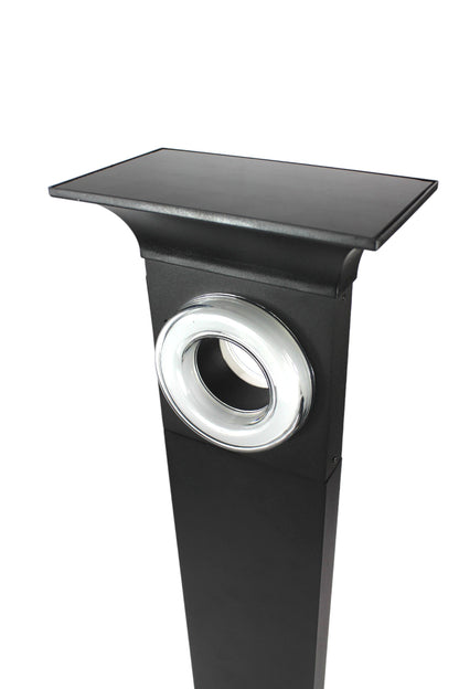 Moderne Solar Gartenlampe 64,5 cm Aluminium helle Solarlampe Außenleuchte Sockelleuchte Duo Color warmweiß und kaltweiß einstellbar