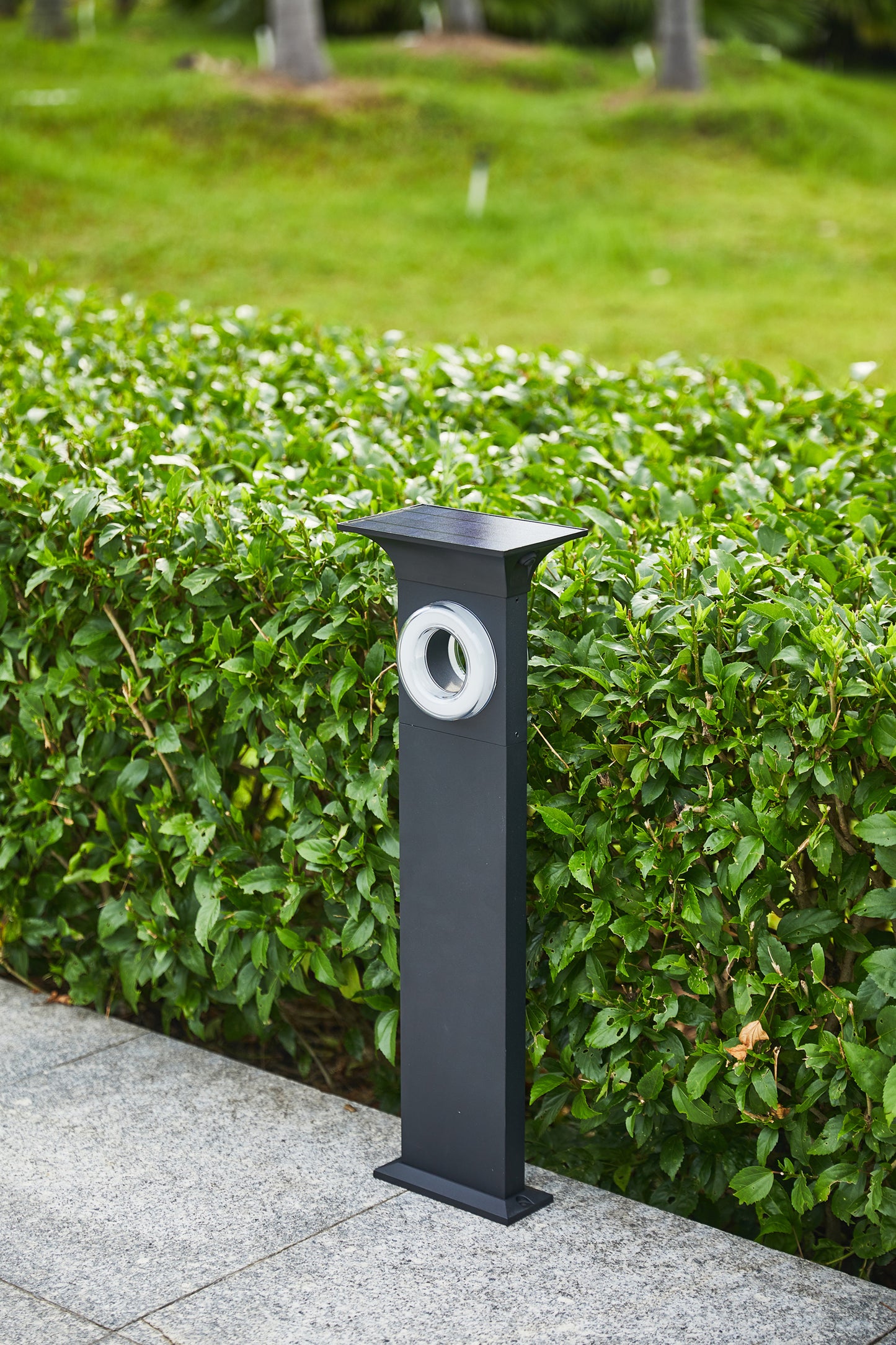 Moderne Solar Gartenlampe 64,5 cm Aluminium helle Solarlampe Außenleuchte Sockelleuchte Duo Color warmweiß und kaltweiß einstellbar