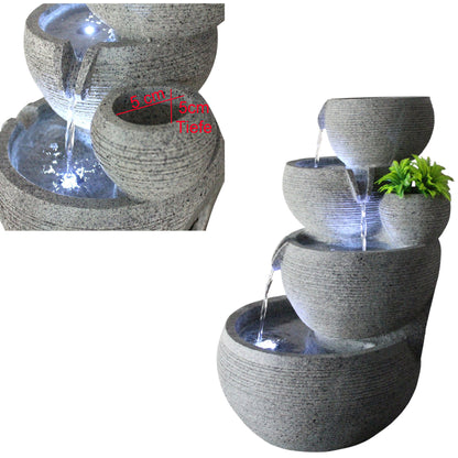 Zimmerbrunnen mit LED Beleuchtung Brunnen Innen- und Außenbereich Granit-Optik Springbrunnen Kaskade 44,5 cm