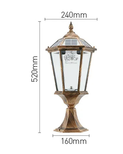 Solar Sockelleuchte klassisch Außenleuchte Gartenleuchte kabellos Duo Color Gartenlaterne