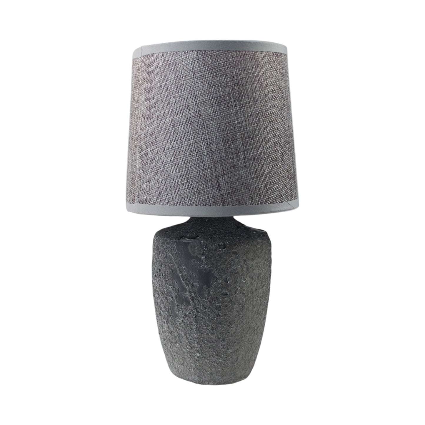 Tischlampe aus Keramik Beton-Optik Grau kleine Nachttischlampe Beistelllampe
