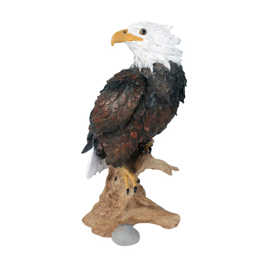 Dekofigur Adler auf Baumstamm 34 cm Gartenfigur Tierfigur