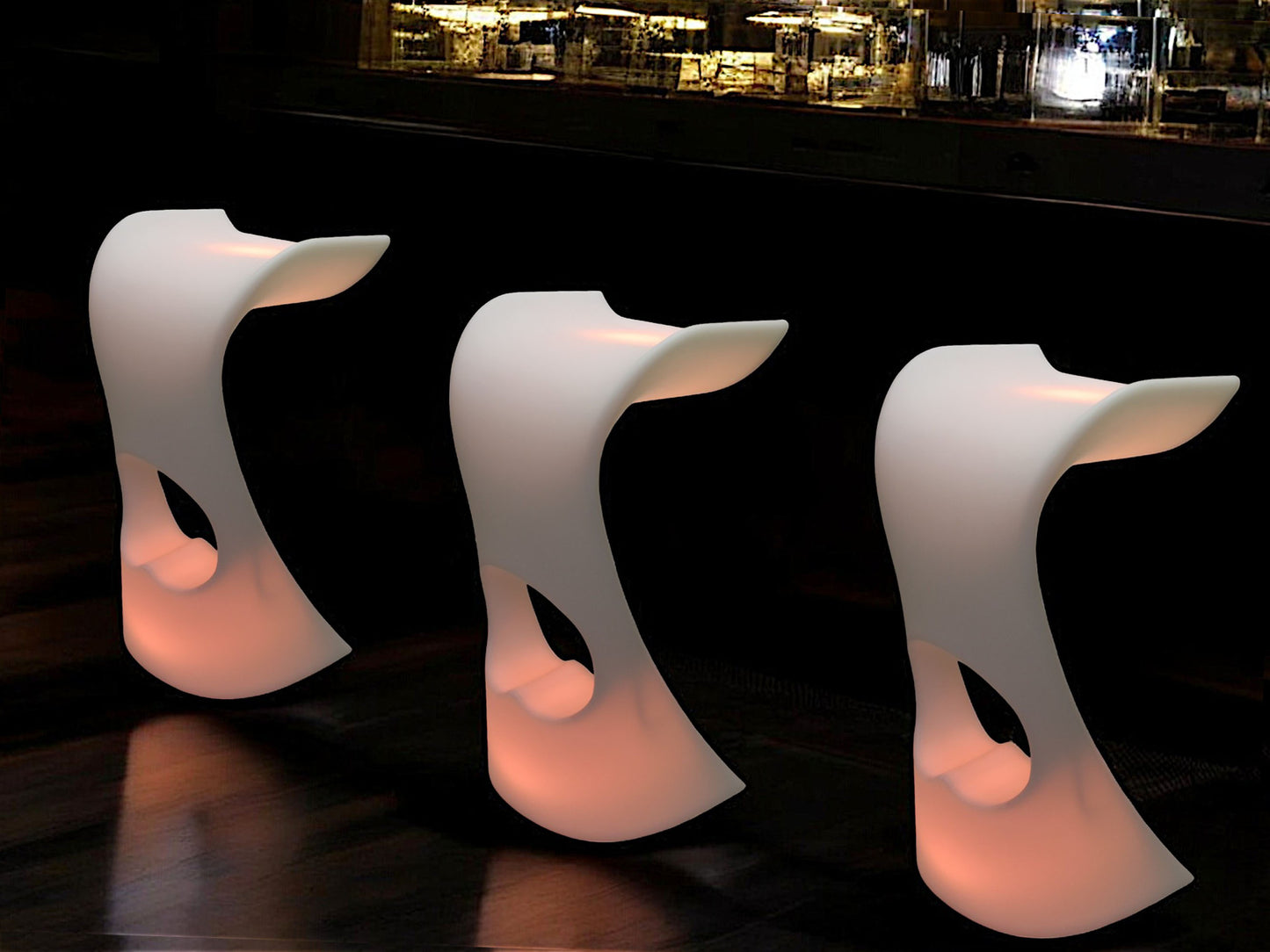 Moderner Barhocker mit LED Beleuchtung Akku kabellos Farbwechsel Barstuhl Bar Möbel 78cm