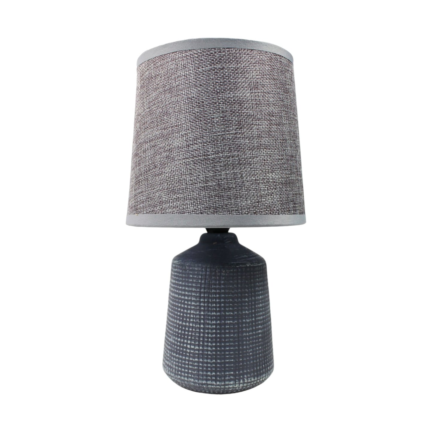 Tischlampe aus Keramik Beton-Optik Grau kleine Nachttischlampe Beistelllampe 15x 28 cm