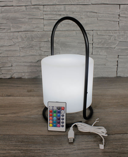 LED Akku Tischlampe mit Fernbedienung Farbwechsel kabellos Dekoleuchte USB