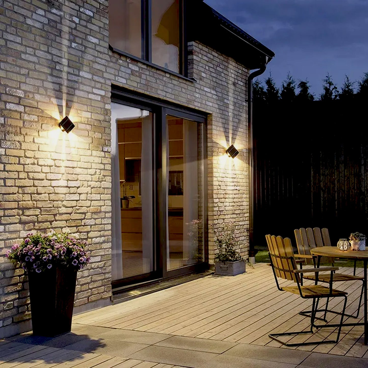 Solarleuchte Wandstrahler helle Wandlampe kabellos UP Down Side / Side Außenleuchte