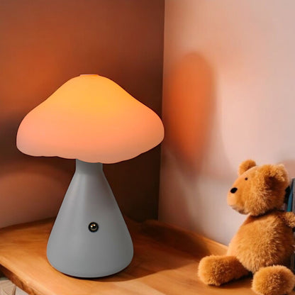 LED Akku Tischlampe kabellos Pilz Lampe 21 cm Tischleuchte Nachtlicht Touch Dimmbar PL601