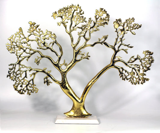 Lebensbaum Skulptur 50x63 cm Goldfarbe