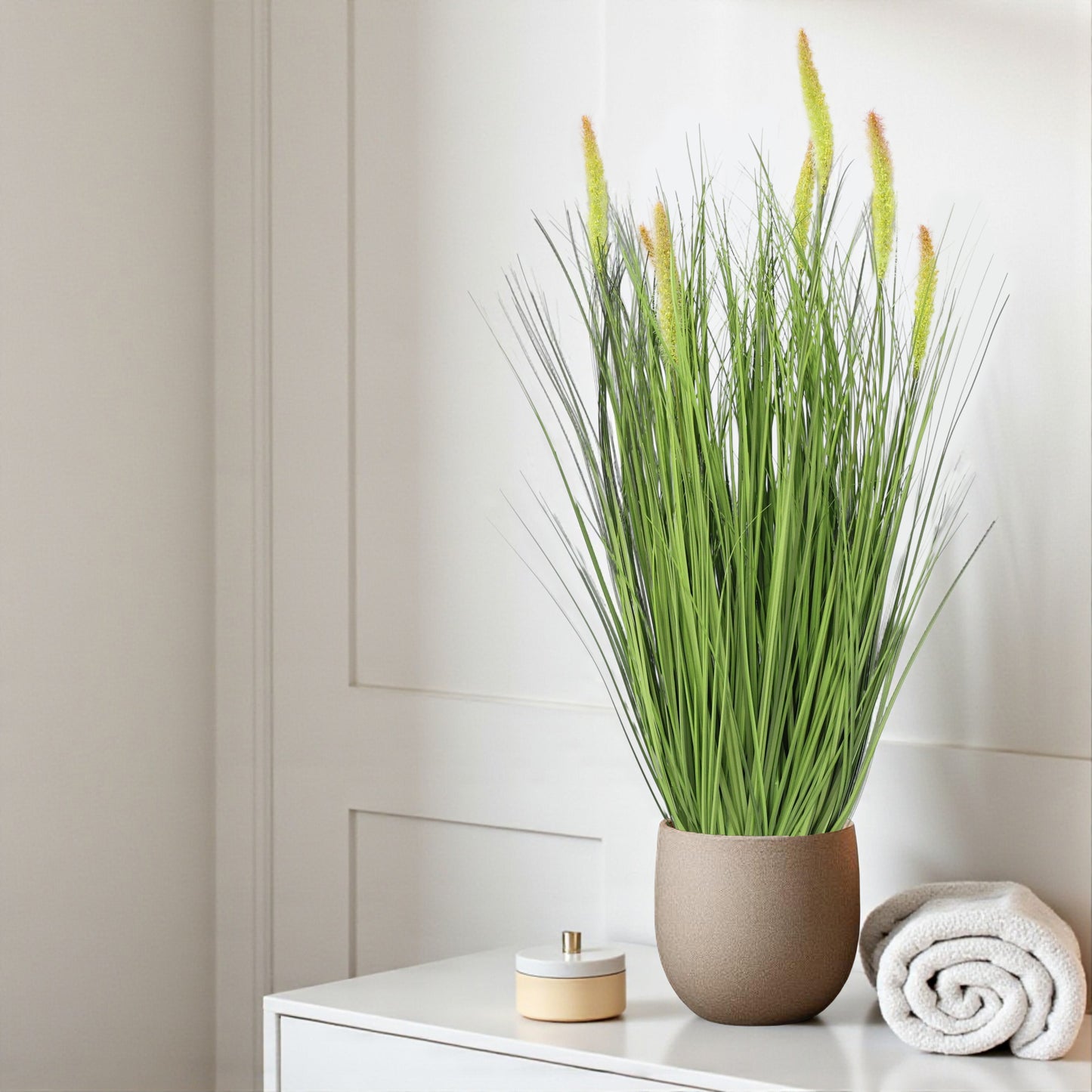 Künstliches Dekogras 70 cm Fuchsschwanzgras Kunstgras Kunstpflanze Schilf im Topf