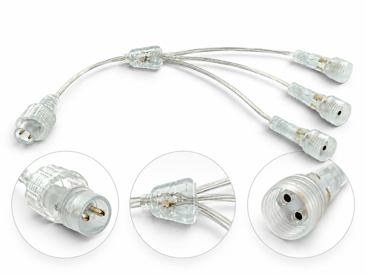 2-Pin Kabelverteiler für Lichterketten transparent DC System
