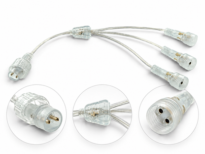 2-Pin Kabelverteiler für Lichterketten transparent DC System