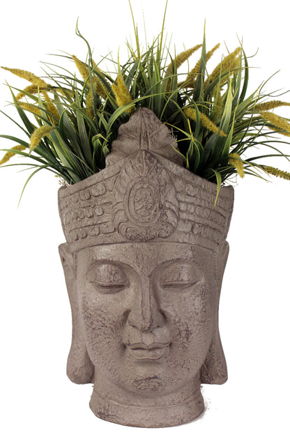 Blumentopf Buddha Kopf Pflanztopf Groß Büste Kunststein