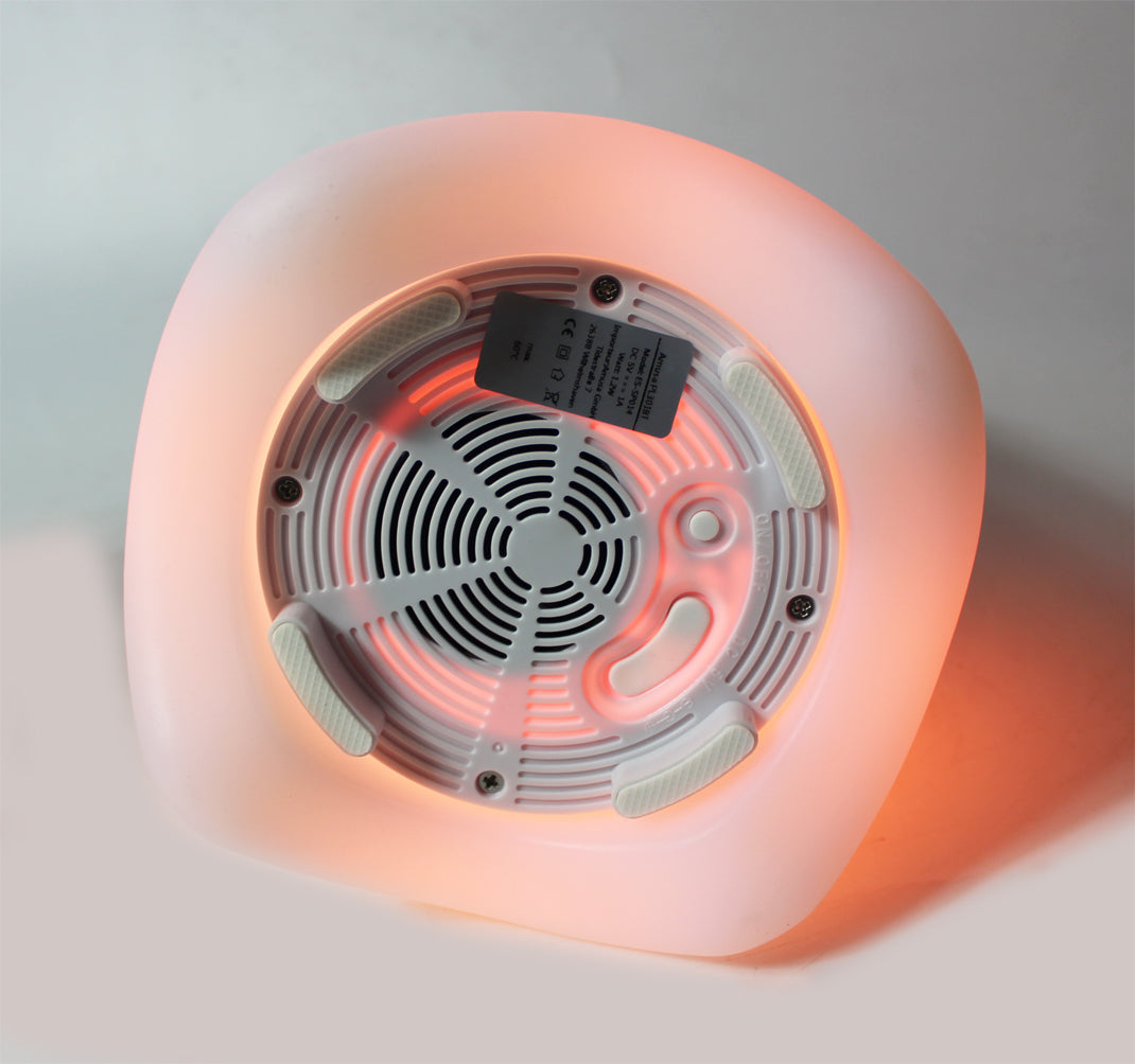 LED Tischleuchte mit Bluetoothlautsprecher RGB Farbwechsel kabellos 18x23 cm