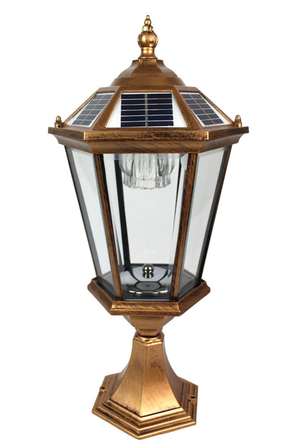 Solar Sockelleuchte klassisch Außenleuchte Gartenleuchte kabellos Duo Color Gartenlaterne